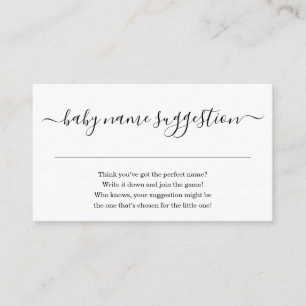 Naam Suggestie Baby shower Uitnodiging Eenvoudig Informatiekaartje