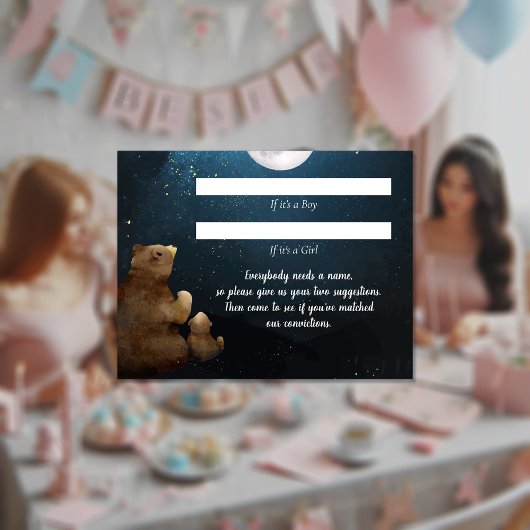 Naam Suggesties voor de Baby Shower Game Kaart