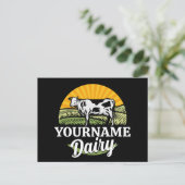 NAAM Sunset Dairy Boerderij Grazing Holstein Koe t Briefkaart (Staand voorkant)