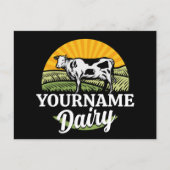 NAAM Sunset Dairy Boerderij Grazing Holstein Koe t Briefkaart (Voorkant)