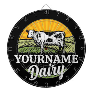 NAAM Sunset Dairy Boerderij Grazing Holstein Koe t Dartbord