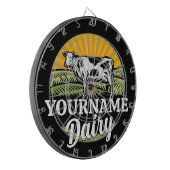 NAAM Sunset Dairy Boerderij Grazing Holstein Koe t Dartbord (Voorkant Links)