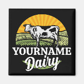 NAAM Sunset Dairy Boerderij Grazing Holstein Koe t Magneet (Voorkant)