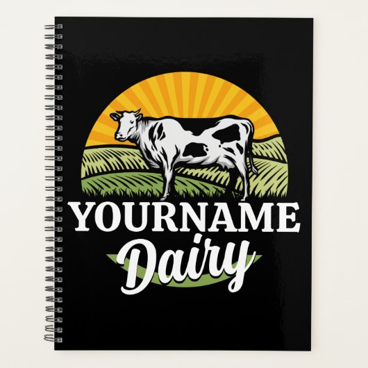 NAAM Sunset Dairy Boerderij Grazing Holstein Koe t Planner (Voorkant)