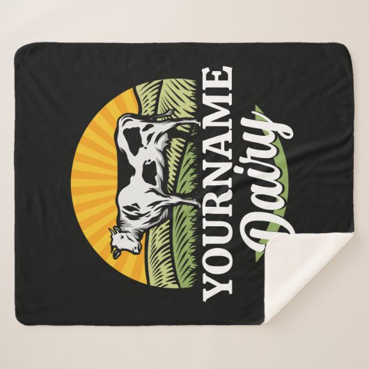 NAAM Sunset Dairy Boerderij Grazing Holstein Koe t Sherpa Deken (Voorkant (horizontaal))