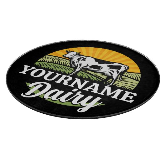 NAAM Sunset Dairy Boerderij Grazing Holstein Koe t Snijplank (Hoek)