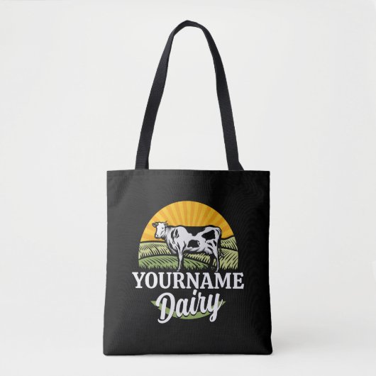 NAAM Sunset Dairy Boerderij Grazing Holstein Koe t Tote Bag (Voorkant)