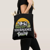 NAAM Sunset Dairy Boerderij Grazing Holstein Koe t Tote Bag (Dichtbij)