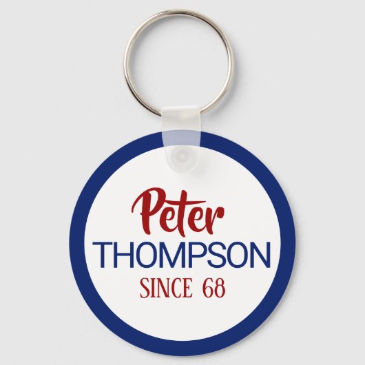 Naam Surname Cirkel Logo Sleutelhanger (Voorkant)