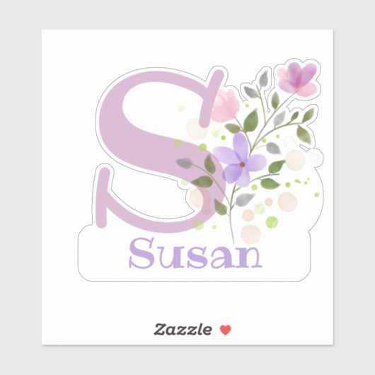 Naam Susan met de Letter S Sticker Cut-Out (Vel)