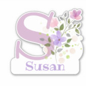 Naam Susan met de Letter S Sticker Cut-Out (Voorkant)