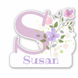 Naam Susan met de Letter S Sticker Cut-Out
