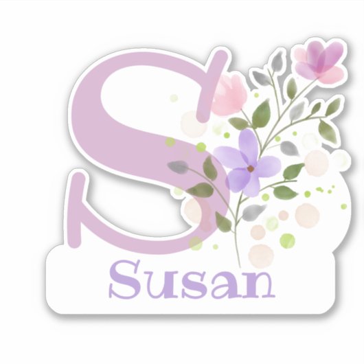 Naam Susan met de Letter S Sticker Cut-Out (Voorkant)