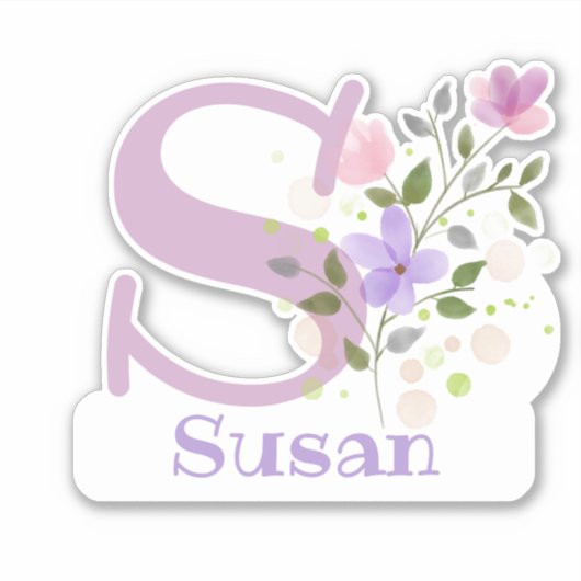 Naam Susan met de Letter S Sticker Uitknippen (Voorkant)