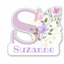 Naam Suzanne met de Letter S Sticker Uitknippen