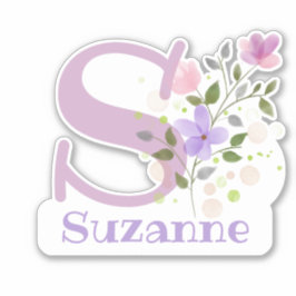 Naam Suzanne met de Letter S Sticker Uitknippen