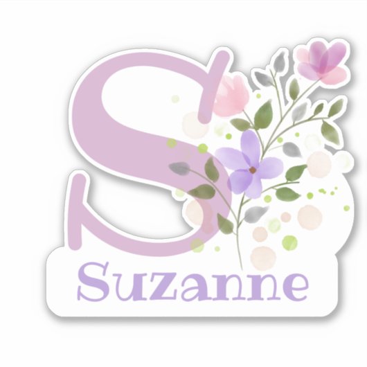 Naam Suzanne met de Letter S Sticker Uitknippen (Voorkant)