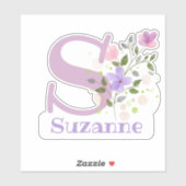 Naam Suzanne met Letter S Sticker Cut-Out (Vel)