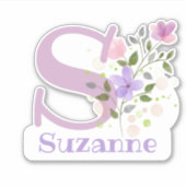 Naam Suzanne met Letter S Sticker Cut-Out (Voorkant)