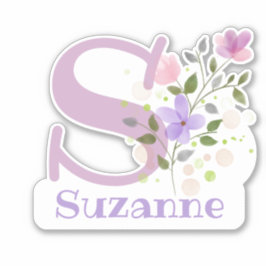 Naam Suzanne met Letter S Sticker Cut-Out