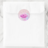 Naam Sweet16th Bridal Pink Holographic Lips Ronde Sticker (Tas)