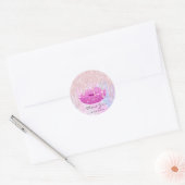 Naam Sweet16th Bridal Pink Holographic Lips Ronde Sticker (Envelop)