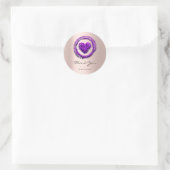 Naam Sweet 16th Roos Heart Paars Violet Ronde Sticker (Tas)