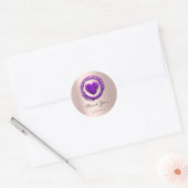 Naam Sweet 16th Roos Heart Paars Violet Ronde Sticker (Envelop)