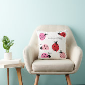 Naam Sweet Cute Pink Red Ladybug Cartoon Kussen (Stoel)