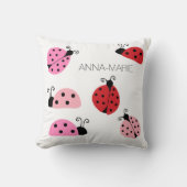Naam Sweet Cute Pink Red Ladybug Cartoon Kussen (Voorkant)