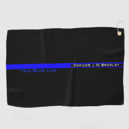 Naam symbolische Thin Blue Line Police Officer Golfhanddoek