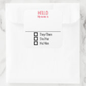 Naam Tag-badge met inscripties Vierkante Sticker (Tas)