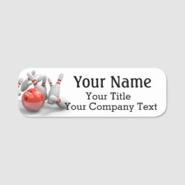 Naam Tag Bowling Employee Custom Text Badge