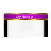 Naam Tag Label goud Paarse Zwart (Voorkant)