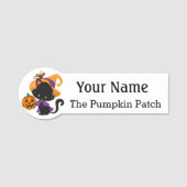 Naam Tag met aangepaste Halloween Pumpkin-tekstkaa (Voorkant)