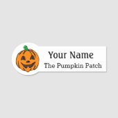 Naam Tag met aangepaste Halloween Pumpkin-tekstkaa (Voorkant)