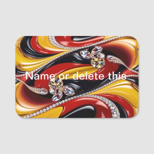 Naam tag met Belgische kleuren (Voorkant)