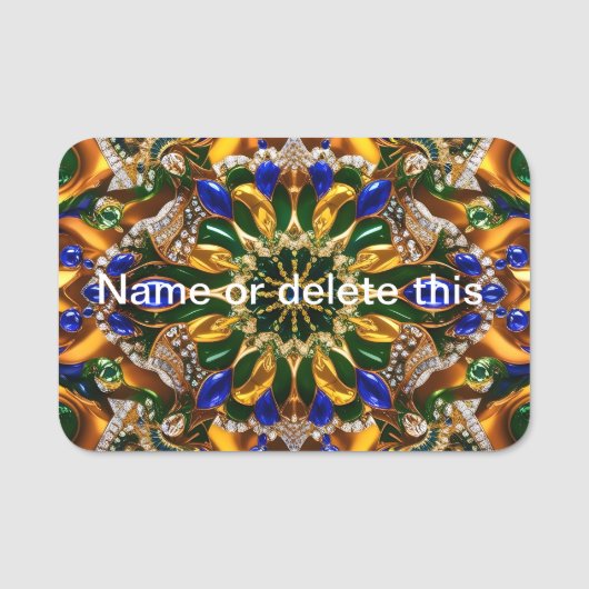 Naam tag met Brazilië Kleuren (Voorkant)