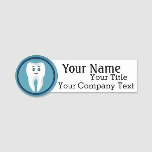 Naam Tag met Dentist Tooth Logo Custom Text Badge