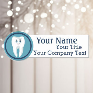 Naam Tag met Dentist Tooth Logo Custom Text Badge