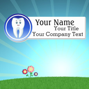 Naam Tag met Dentist Tooth Logo Custom Text Badge