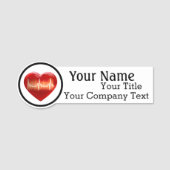 Naam Tag met medisch hart Aangepast tekstlabel voo (Voorkant)