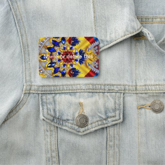 Naam tag met Roemeense kleuren (In situ)