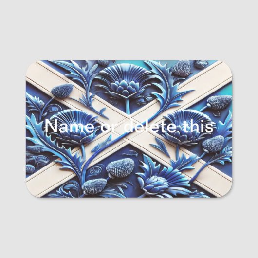 Naam tag met Scottish Thistles Design (Voorkant)