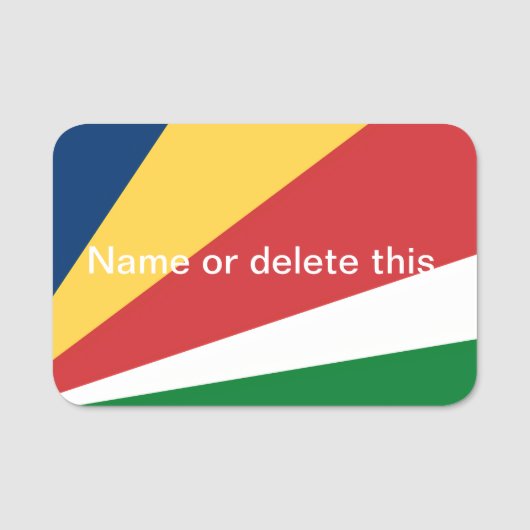 Naam tag met Seychellen kleuren (Voorkant)