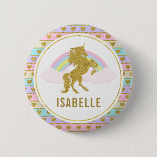 Naam Tag Rainbow Unicorn Party Pin Ronde Button 5,7 Cm