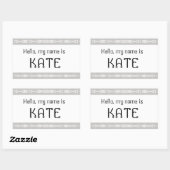 Naam tag sticker Hallo (Vel)