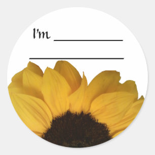 Naam Tag Sunflower Sticker