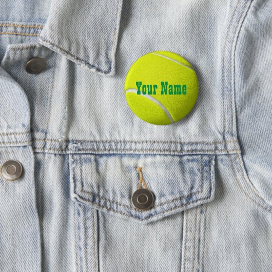 Naam Tag Tennis Ball Button (In situ)