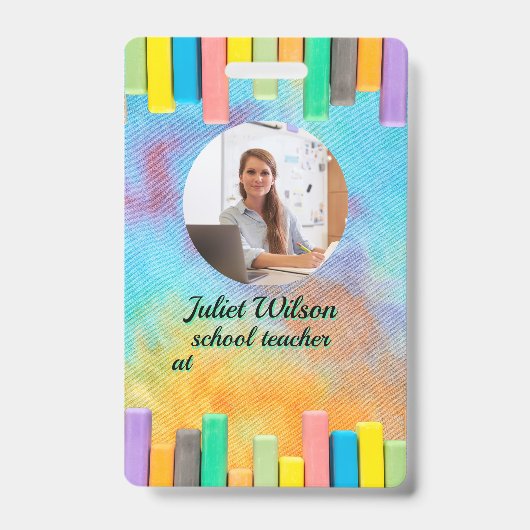 Naam Tags Chalk Teacher ID badge (Voorzijde)